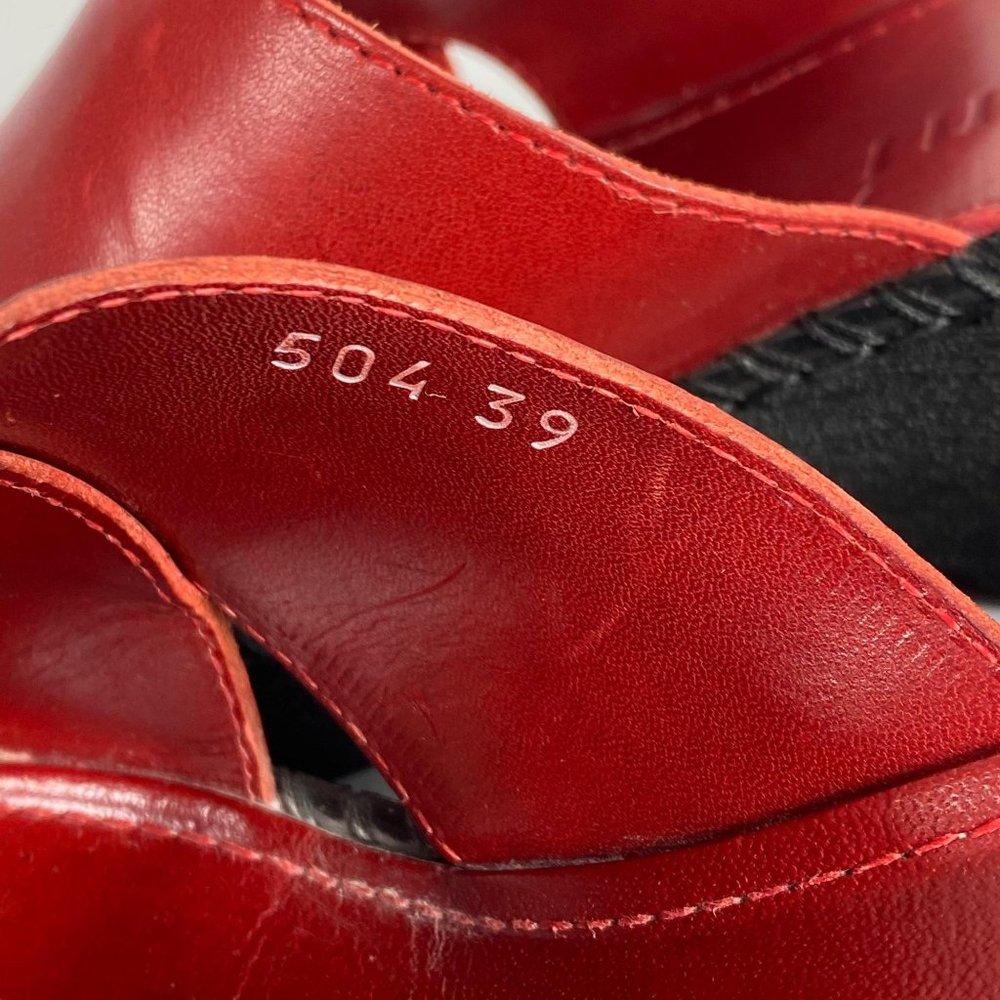 . Rossn Deep Red Platform Wedge Slides 39 - image 8